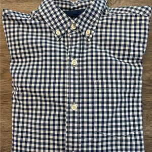 Gap Kids Classic Navy and White Gingham Button-Down Shirt Size 10